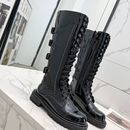 Dior 23 breasted Doc Martens Patent leather cowhide high boots size: 35－42 note shoes size when you fill shipping address