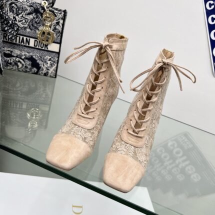 J-ADIOR Embroidery jacquard short boot bare pink size: 34 -43(34.40.41.42.43. should be customized made)note shoes size when you fill shipping address