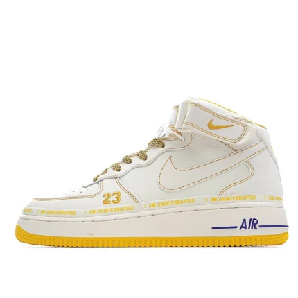 Uninterrupted Nike Air Force 1 Beige Mid-Top Sneakers