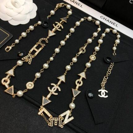 Chanel pearl monogram necklace