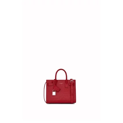 Saint Laurent Small Sac De Jour Bag In Lipstick Red Leather
