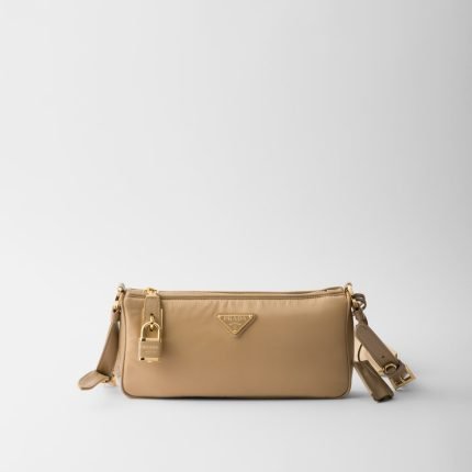 Small Re-Nylon and Leather Shoulder Bag