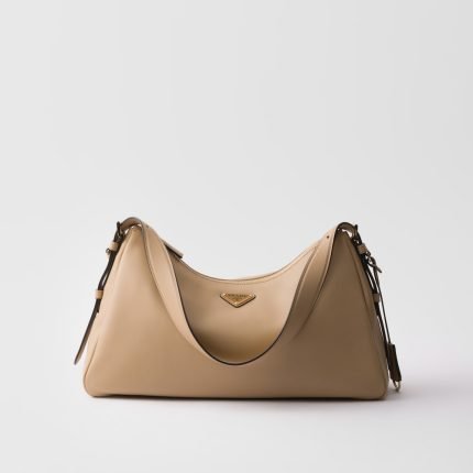 Prada Aimée Large Leather Shoulder Bag