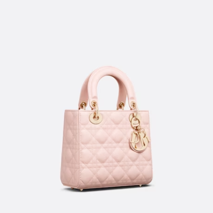 SMALL LADY DIOR MY ABCDIOR BAG Powder Pink Cannage Lambskin